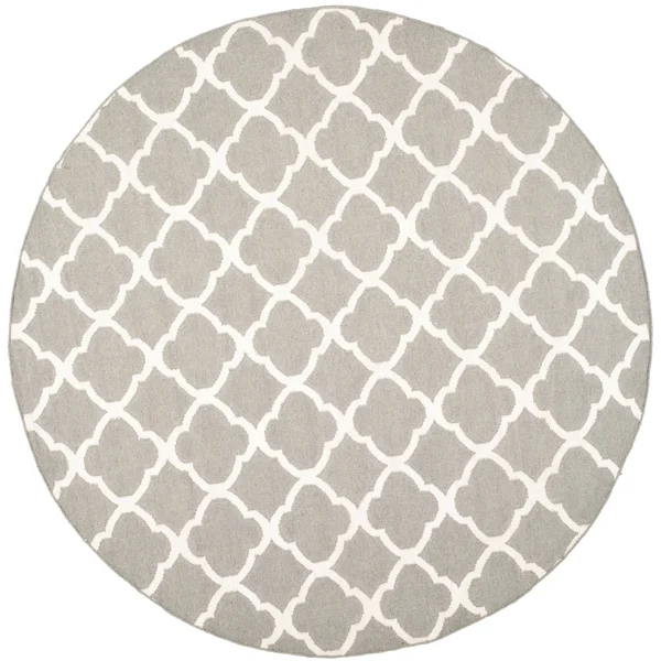 Safavieh Dhurries Grey/Ivory Area Rug; 8& x 10&