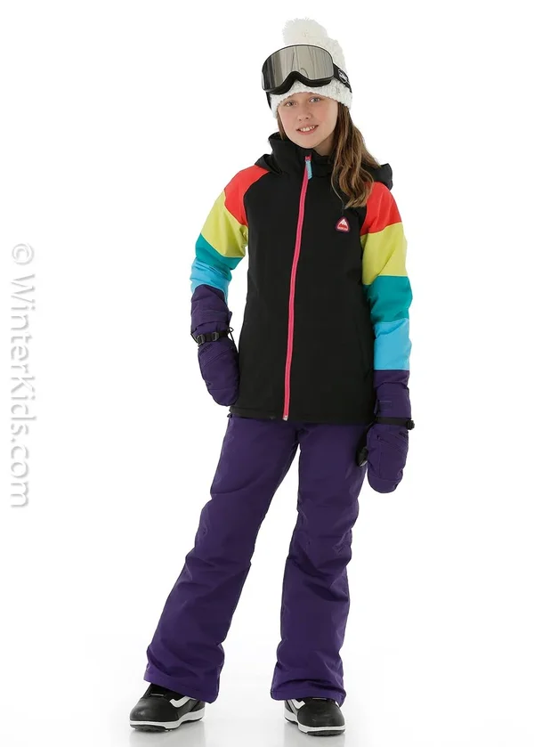 Burton Girls& Hart Jacket - Xs - True Black, Rainbow
