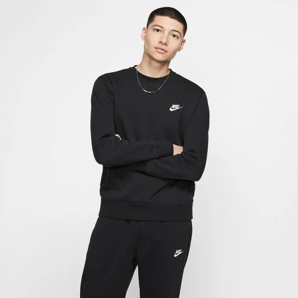 Nike Sportswear Club Fleece Crewneck Sweatshirt BV2662 - Small - Black