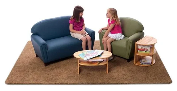 Brand New World Enviro-Child Upholstery School Age Sofa: Blue