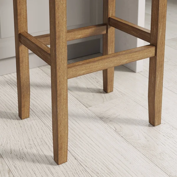 Nathan James Hylie Nailhead Wood Pub-Height Kitchen Counter Bar Stool 29 inch, Gray/Light Brown