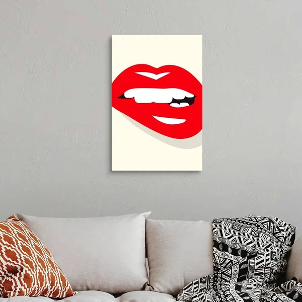 Lips - Illustration - Canvas Wall Art, 20x30, Great Big Canvas