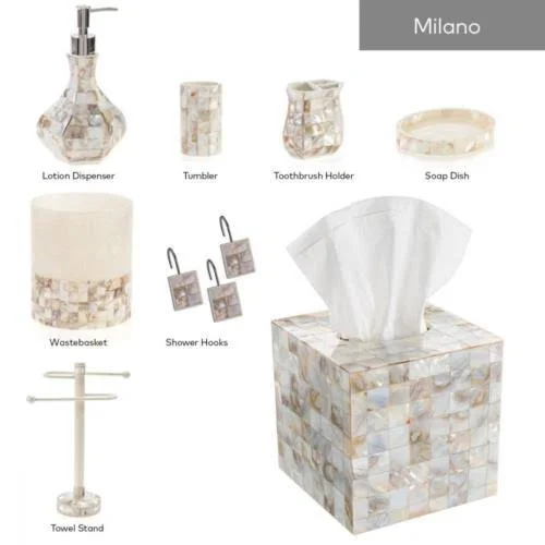 Creative Scents Milano Bath Ensemble, 4 Piece Bathroom Accessories Set, Mother
