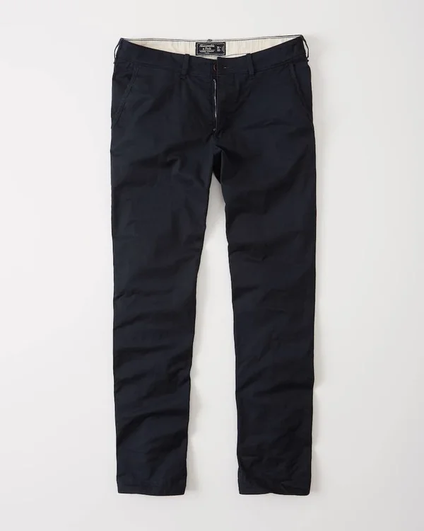 Abercrombie & Fitch Men's Straight Chinos in Navy Blue - Size 29 x 30