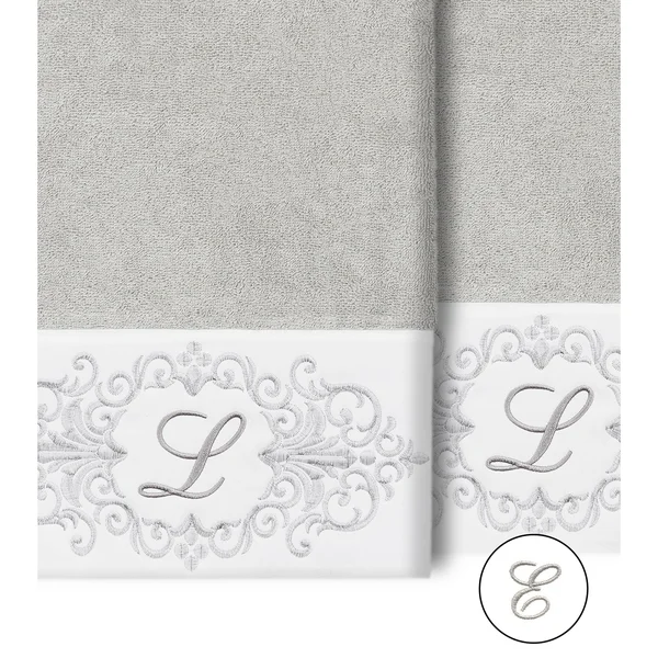 Linum Home Textiles 100% Turkish Cotton Monica 2pc Embellished Bath Towel Set, Size: 27 inch x 54 inch, Brown