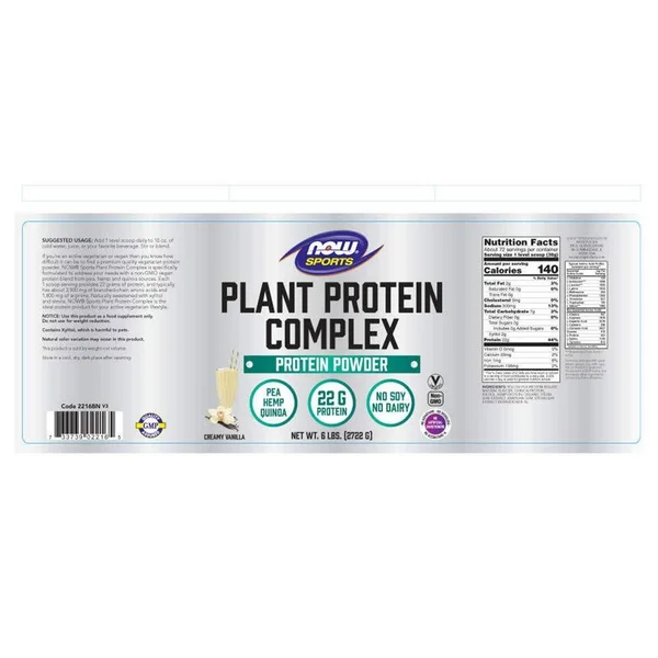 Now Foods - Sports, Plant Protein Complex, Creamy Vanilla - 96 oz