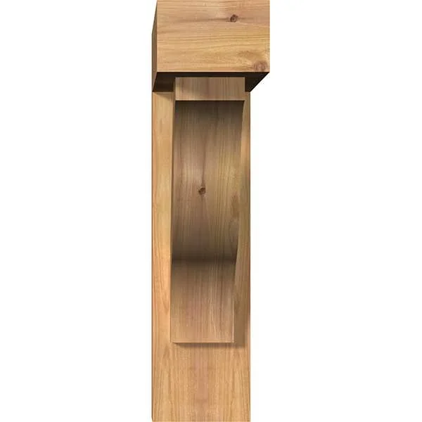 Ekena Millwork 1462341 5 1/2x22W x 22x22D x 22x22H Funston Block Smooth Bracket w/ Offset Brace - Western Red Cedar