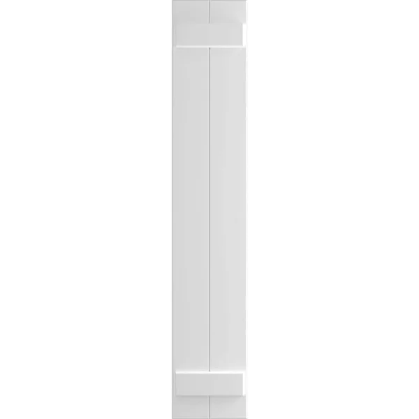 Ekena Millwork CWB12X069WHC 12x22W x 69x22H Exterior Three Board (2 Batten) Composite Board-n-Batten Shutters (Per Pair) - White