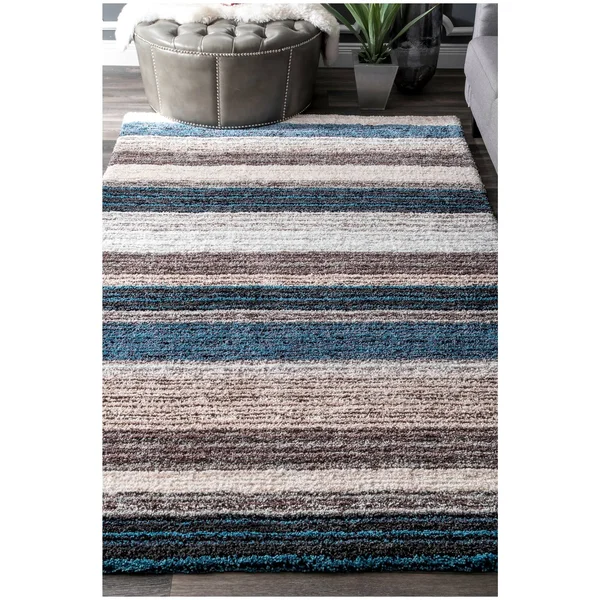 nuLOOM Hand-Tufted Classie Shag Area Rug - Soft Sky
