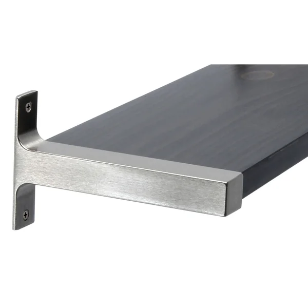 Industrial Modern 3-Piece Wood Wall Shelf Set - 44 x 7.75 - Ebony