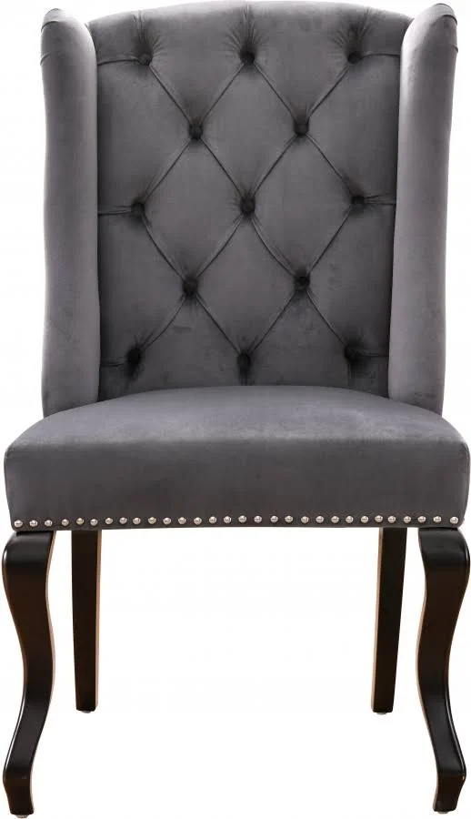 Meridian Furniture Juno Grey Velvet Dining Chair (Set of 2)