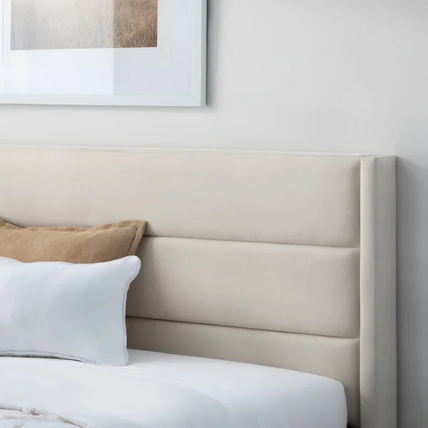 Brookside Sara Upholstered Bed with Horizontal Channels - Cream - Twin XL