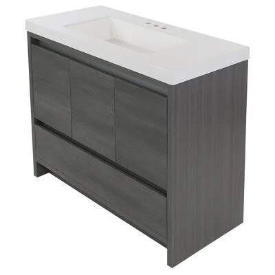 Ferrara 37x22 Single Bathroom Vanity Set Mercury Row Base Finish: Phantom