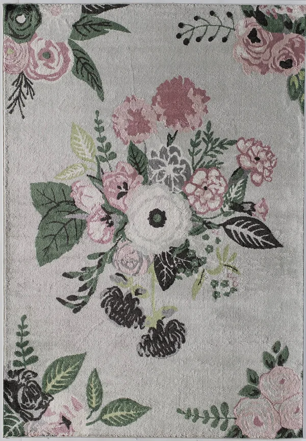 Rugs America Valentina Rose Garden Gray 8 ft. x 10 ft. Area Rug