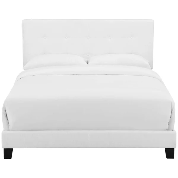 Modway Amira Queen Upholstered Fabric Bed - White