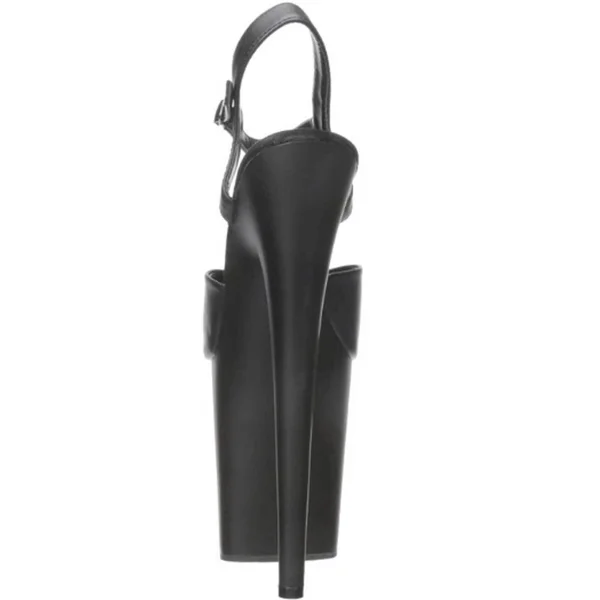 Pleaser FLAMINGO-809, 8x22 Ankle Strap Sandal - Black Matte 12
