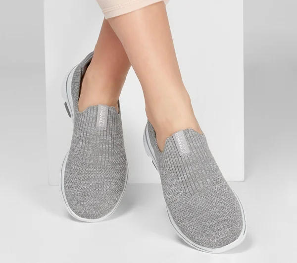 Skechers Women's GOwalk 5 Trendy Slip on Sneaker - Gray