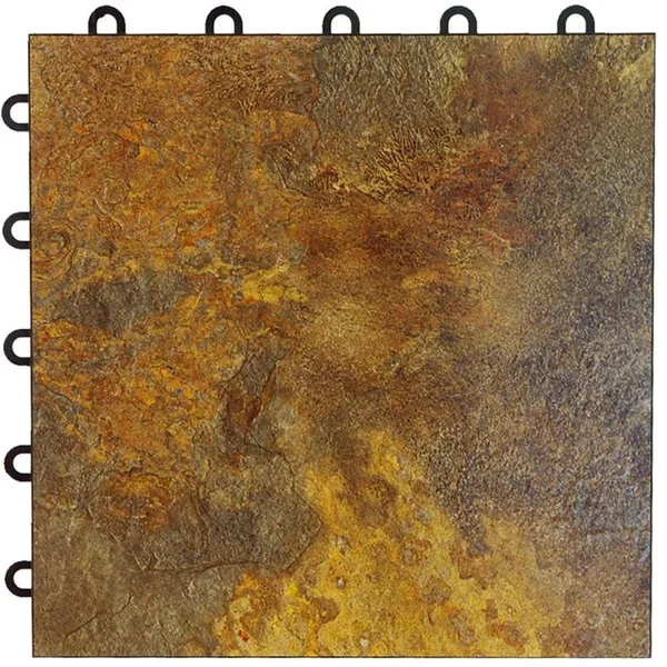 Greatmats Max Tile 12 in. W x 12 in. L Slate Waterproof Interlocking Modular Basement Vinyl Floor Tiles (20 Sq. ft. 20-Pack) - Gr