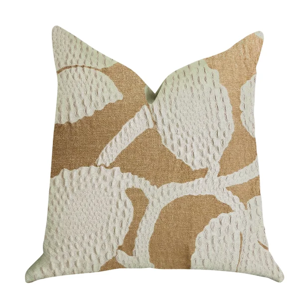 Plutus 16x22 x 16x22 Golden Arabella Vine Luxury Throw Pillow in Bronze Tones