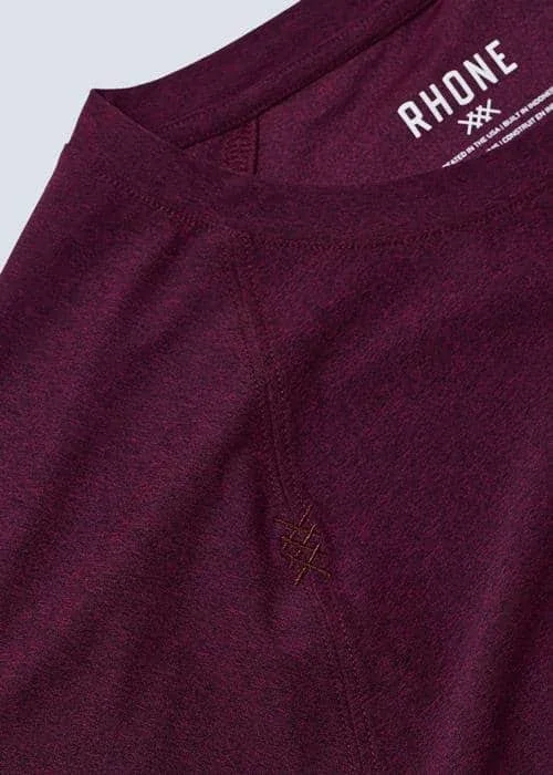 Men's Rhone Reign Long Sleeve Performance T-Shirt, Size Medium - Purple