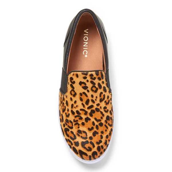 Vionic Demetra Slip on Sneaker Tan Leopard, 8, M
