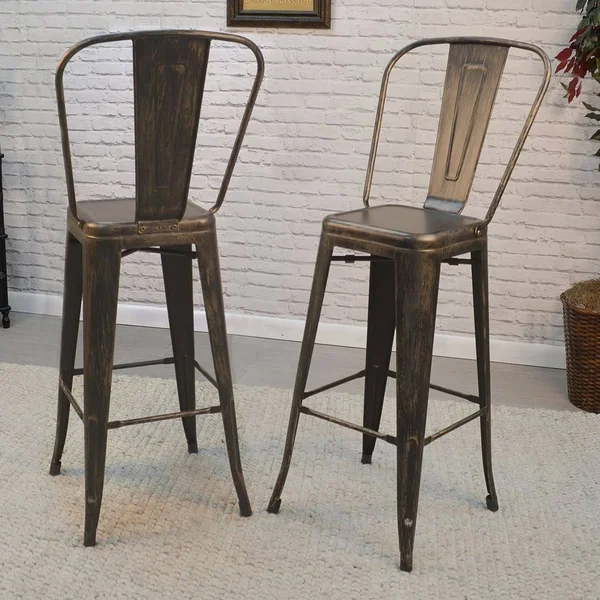 Carolina Cottage Adeline 30x22 Bar Stool in Antique Copper (Set of 2)