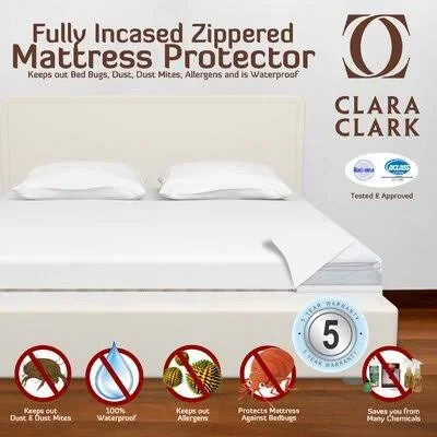 Clara Clark Bed Bug Proof Encasement - Premium Hypoallergenic Waterproof Mattress Cover Size: King