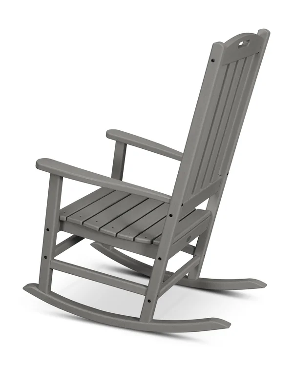 POLYWOOD Nautical Porch Rocking Chair Slate Grey, 27.18 x 45.88 x 34 inches