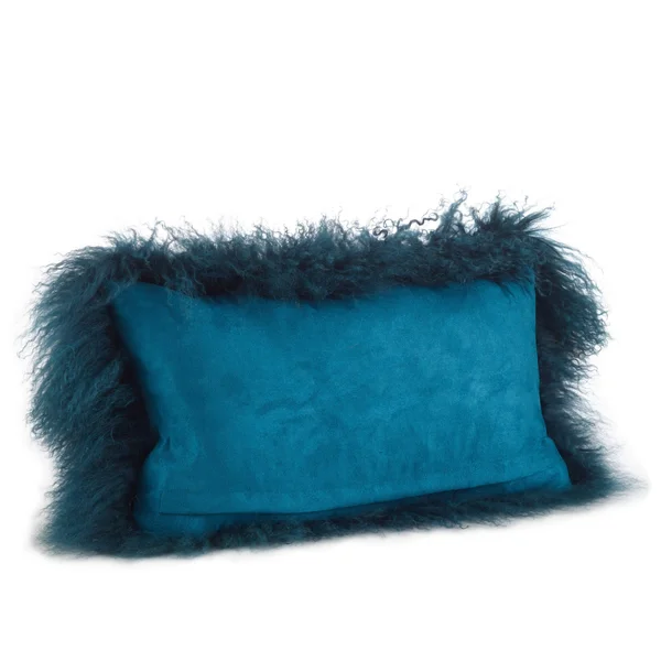 Saro 3564.GL1436B 14 x 36 in. Oblong Gold Mongolian Lamb Fur Throw Pillow with Poly Filling