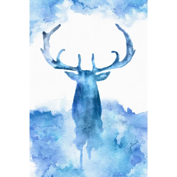 Marmont Hill - Blue Moose Painting Print on Wrapped Canvas, Blue