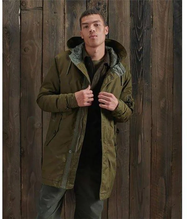 Superdry Service Midweight Parka Coat - Green - Coats