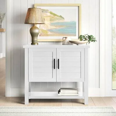 Bria 2 Door Accent Cabinet Sand & Stable Color: White