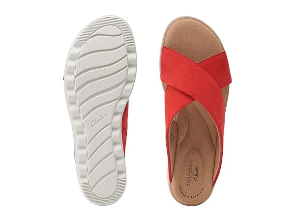 Clarks Jillian Gem Women's Shoes Red Suede : 9.5 D - Wide
