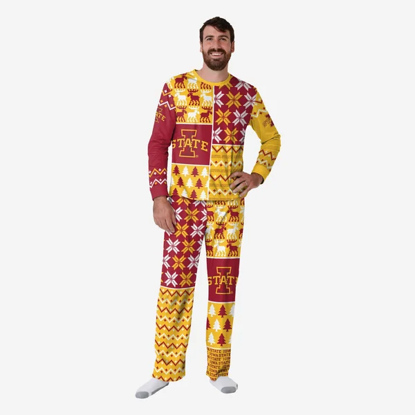 Iowa State Cyclones NCAA Busy Block Family Holiday Pajamas