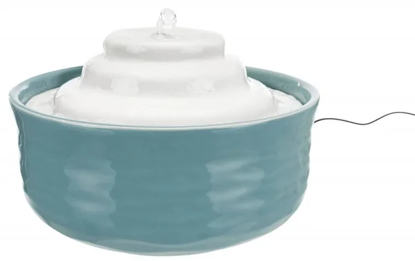 Trixie Drinking Fountain Vital Falls in Ceramic 1.5 LT (Petrol, White)