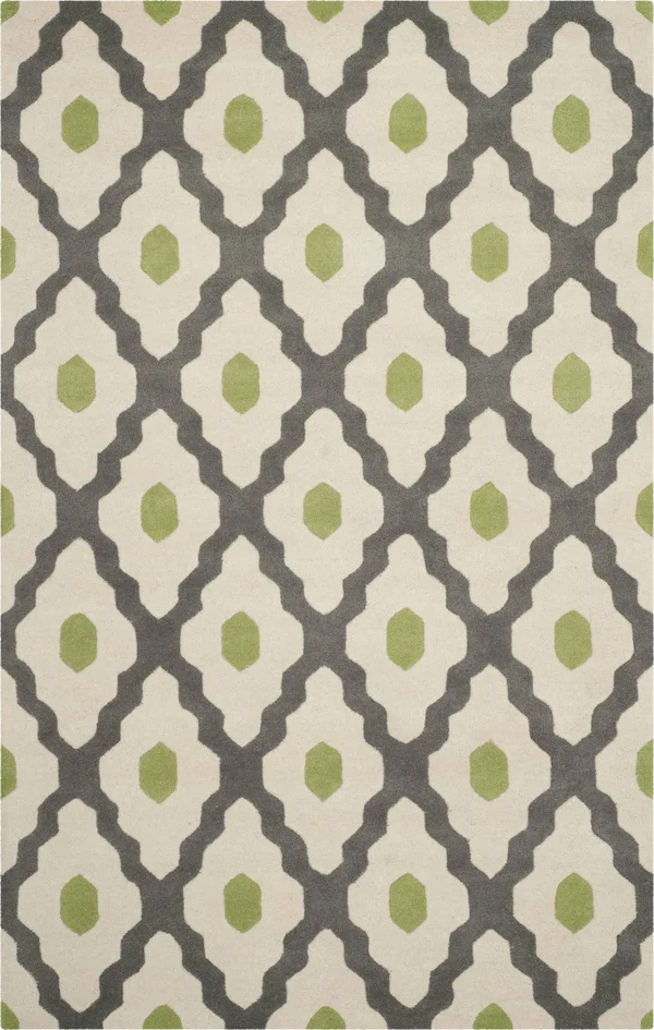 Safavieh 3& x 5& Chatham CHT748D Ivory, Dark Grey Rug
