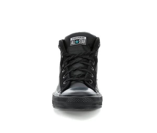 Converse Chuck Taylor All Star Street Leather Mid Mens Sneakers, 12 Medium, Black