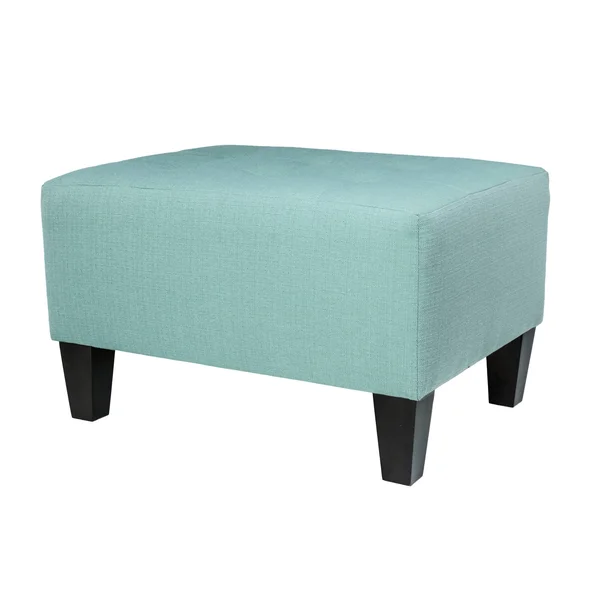 MJL Furniture Max Squared Decorative Button Tufted Upholstered Sea Mist Firm Ottoman - Black