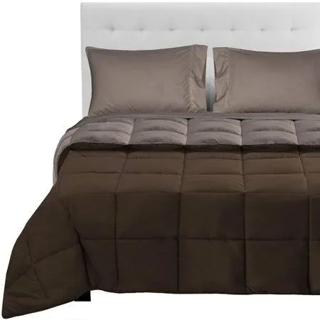 Bare Home Premium 1800 Series Ultra-Soft Microfiber Reversible Bed-in-a-Bag, Infant Unisex, Size: Full-XL, Brown