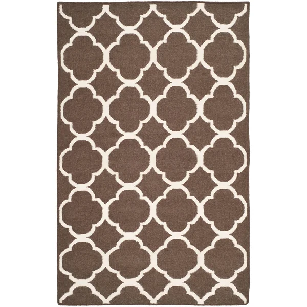 Safavieh Dhurries Grey/Ivory Area Rug; 8& x 10&