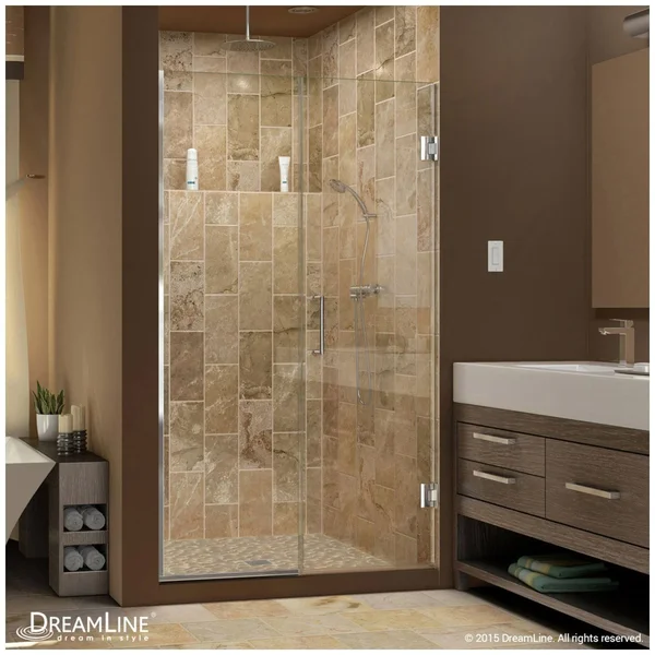 DreamLine SHDR-243807210-01 Unidoor Plus Hinged Shower DOOR, Chrome, 38 to 38-1/2x22 x 72x22