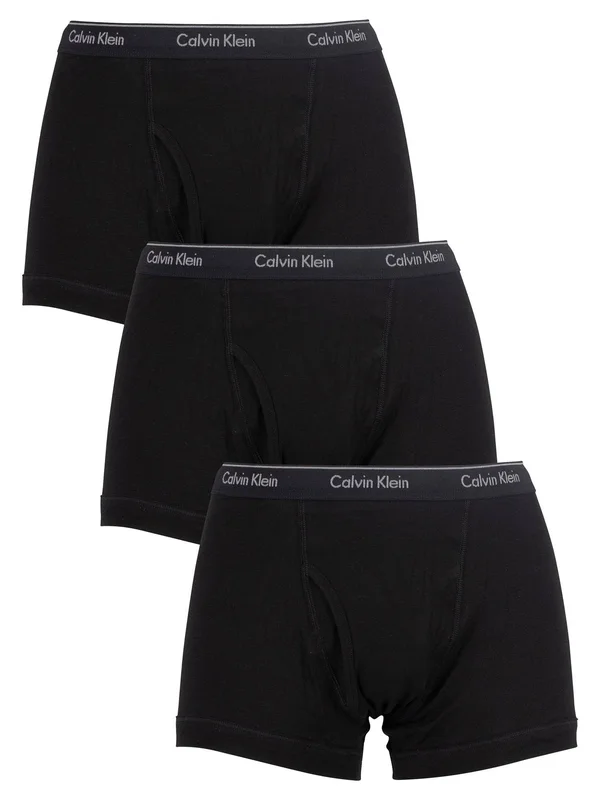 Calvin Klein 3 Pack Cotton Trunks - Black - Boxers