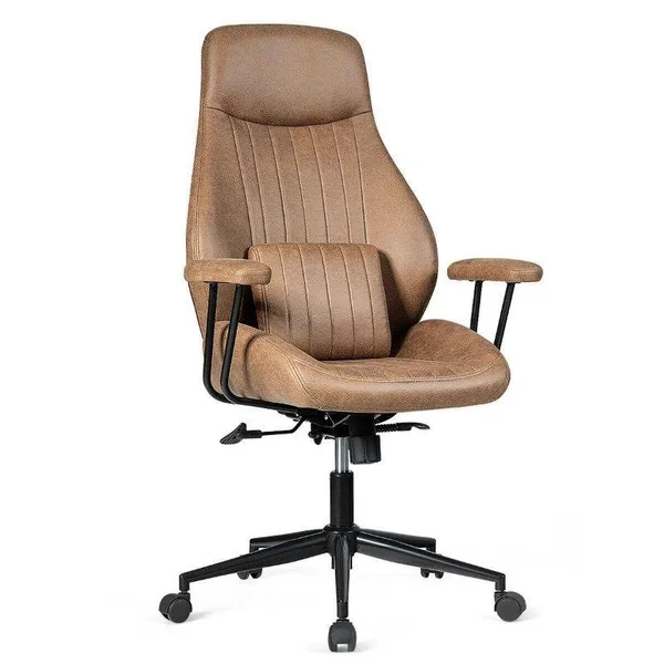 Adjustable Ergonomic High Back Office Chair with Lumbar Support Brown
