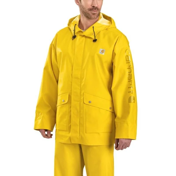 Carhartt Men's Midweight Waterproof Rainstorm Coat, Canopy Green, Small