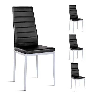 Gyle Leather Side Chair in Black Ebern Designs