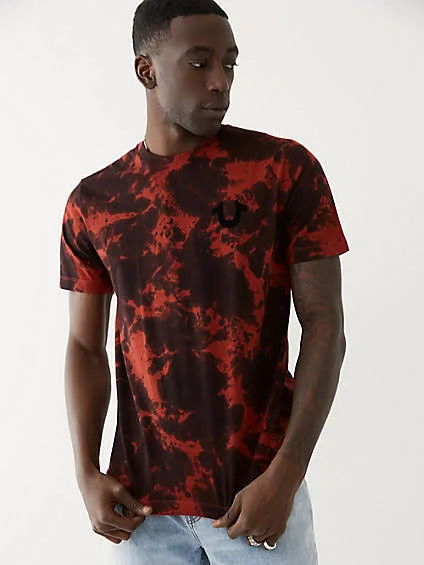 Men's Tie Dye Logo Tee - Red, Size Medium, True Religion