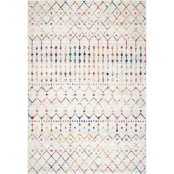 nuLOOM Moroccan Blythe Area Rug, 6& Round, Light Multi