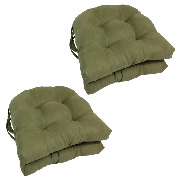 Blazing Needles16-inch U-Shaped MicroSuede Chair Cushions (Set of 4) Red Wine