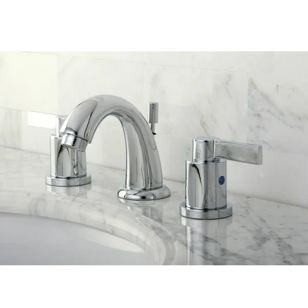 Kingston Brass KB8911NDL NuvoFusion Mini Widespread Lavatory Faucet with Pop-Up, Polished Chrome