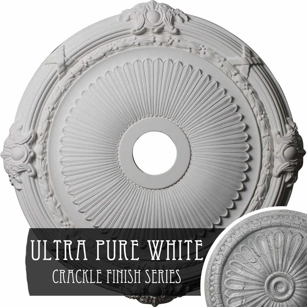 27 1/2x22OD x 3 7/8x22ID x 2 1/4x22P Heaton Ceiling Medallion (Ultra Pure White Crackle)